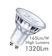 8W HIGH LUMINOSITY LED GU10 Bulb - Glass - 24º 5700K - LED Light Bulbs - Lamps