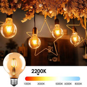 8W Dimmable Vintage E27 LED Filament Bulb 2200K - E27 Retro