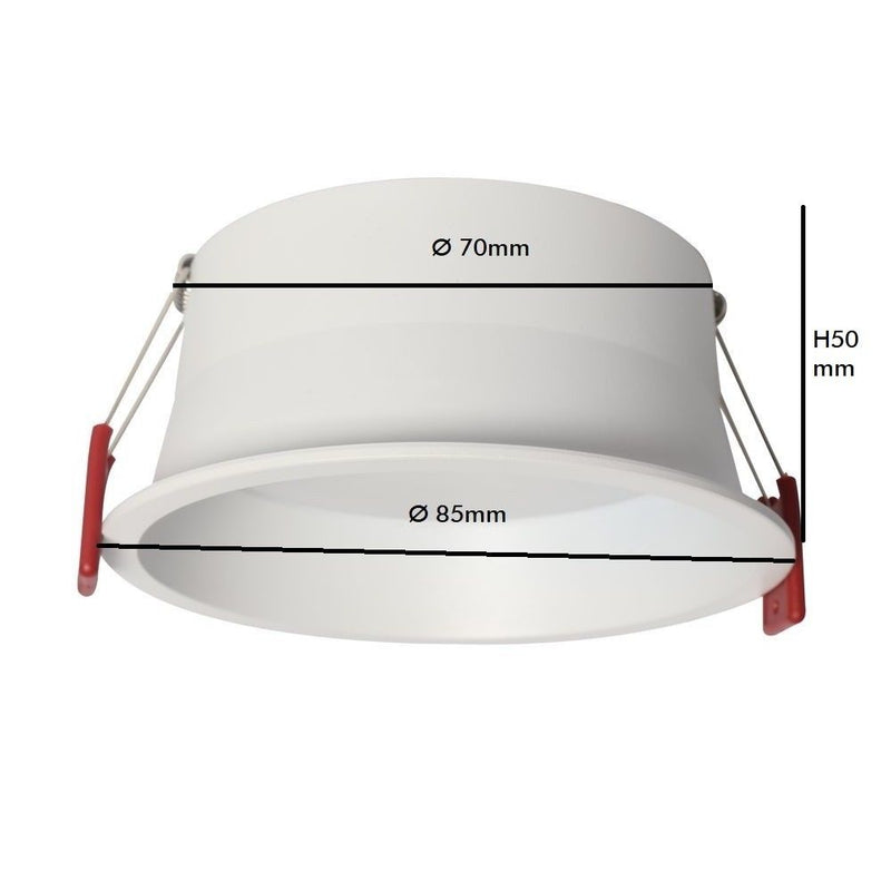 8W Round LED Downlight with OSRAM Chip 3 CCT UGR17 Cut-Out 70mm - Ceiling Light Fixtures - Downlights