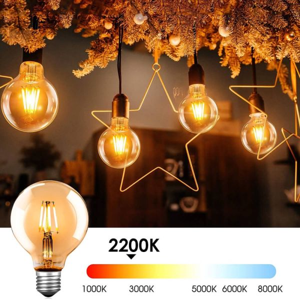 8W Vintage Filament LED Bulb E27 Dimmable 2200K - E27 Retro - Ledex Lighting UK