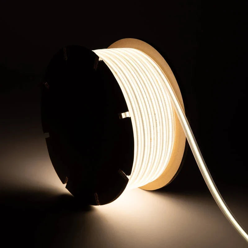 220-240V AC 8W/M Dimmable LED COB Strip Light 720Lm/M IP65 50m