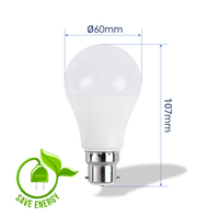 9W LED Bulb B22 GLS A60 6000K - LED Light Bulbs - Lamps