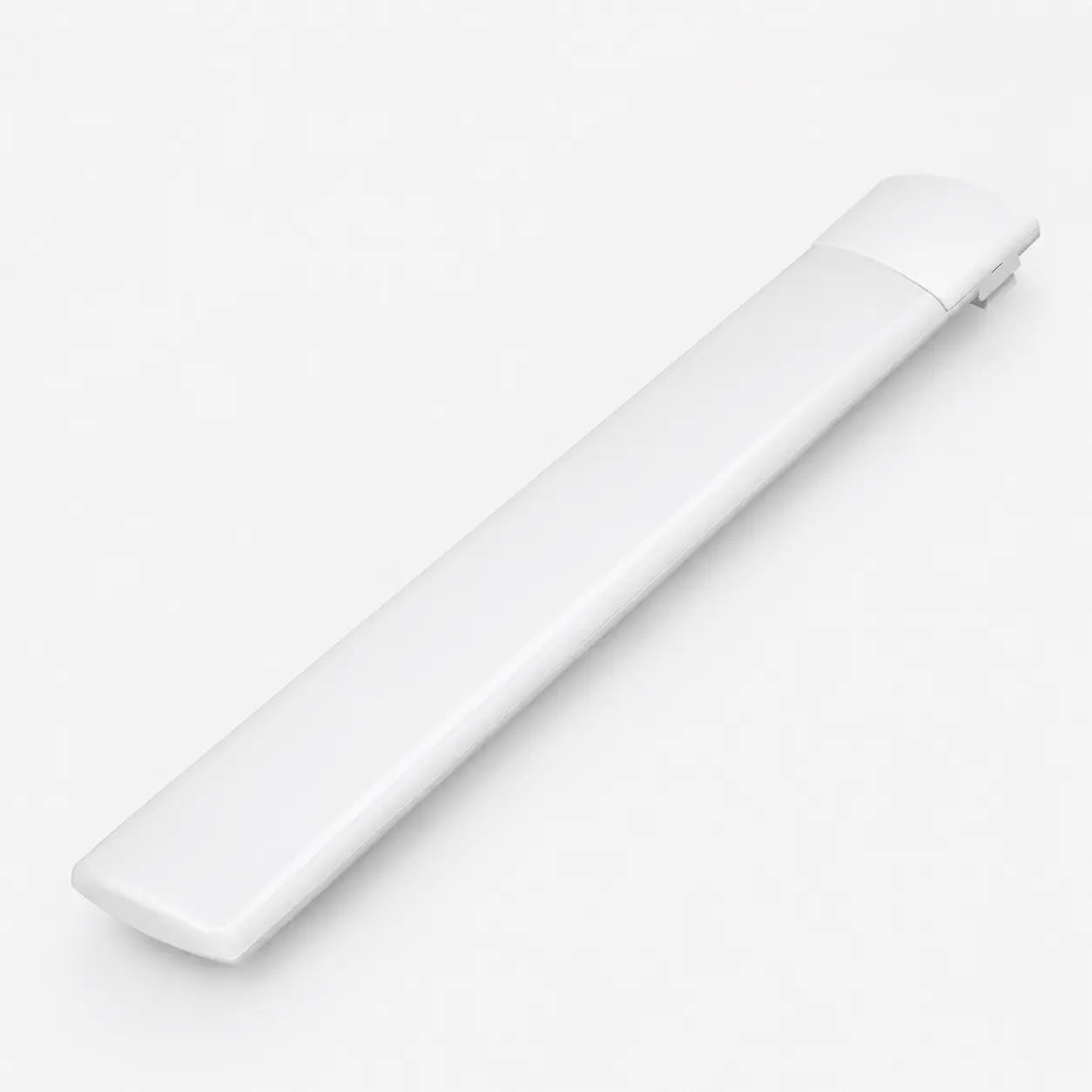 White led batten on a light gray background