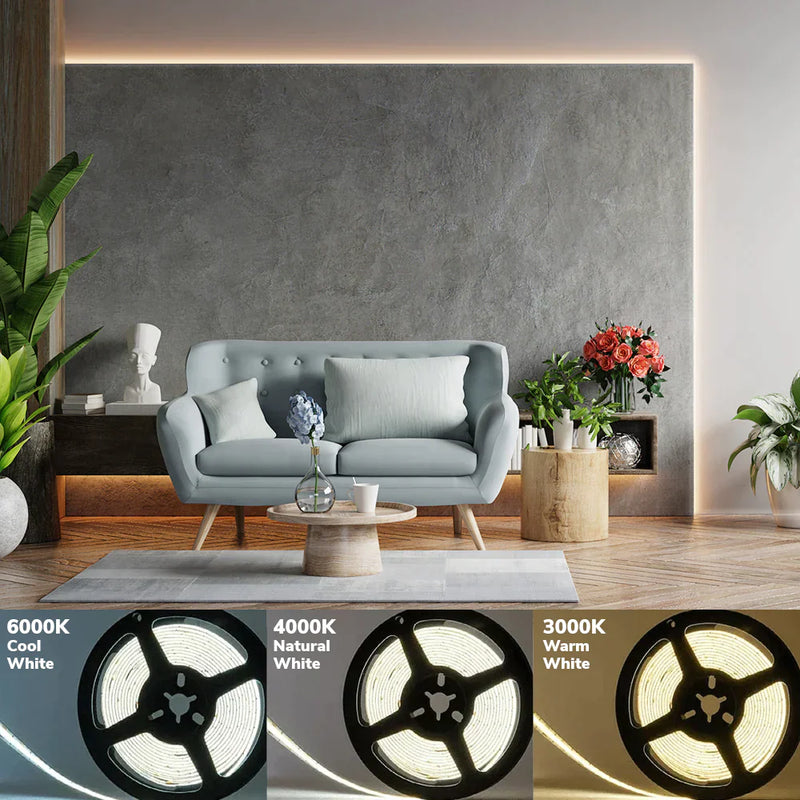 5m 12V COB LED Strip Light 6000K - LED Strip