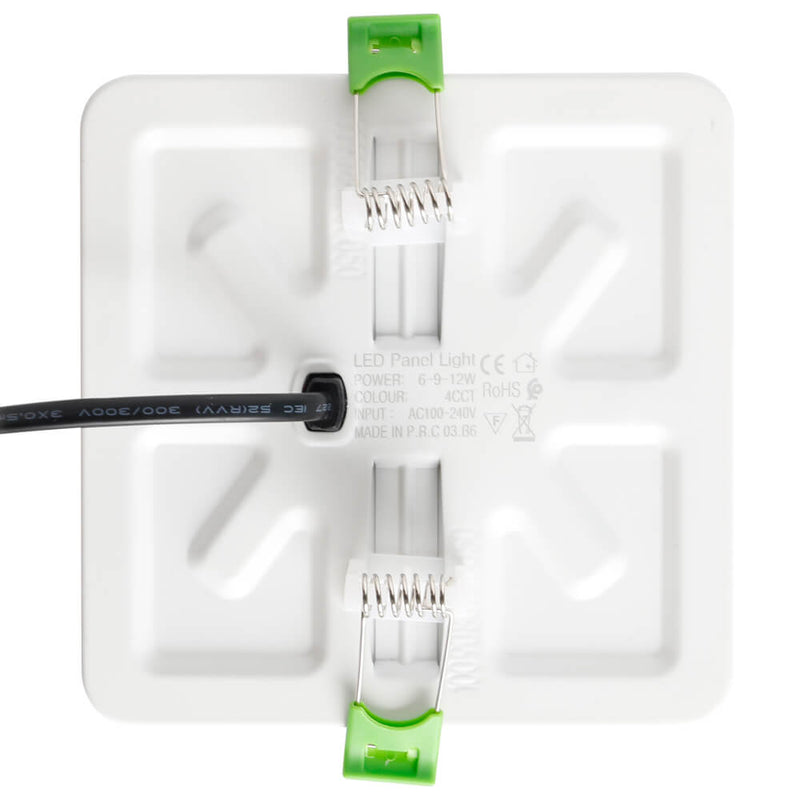 6W/9W/12W Selectable Square LED Downlight Frameless Adjustable Cut out 50-100mm 4CCT IP20