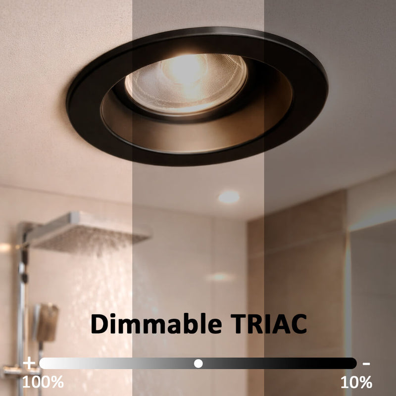 8W Fireproof Recessed LED Downlight TRIAC Dimmable 3CCT IP65