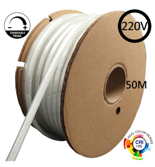 8W Dimmable LED Strip with Rectifier Cable 50m 2700K - LED Strip