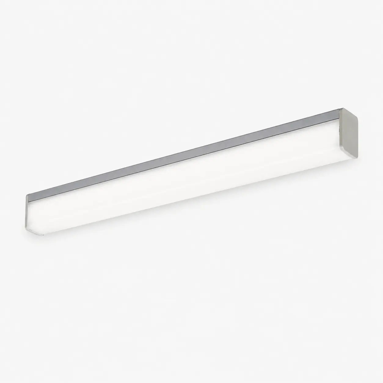 Rectangular LED light batten on a white background