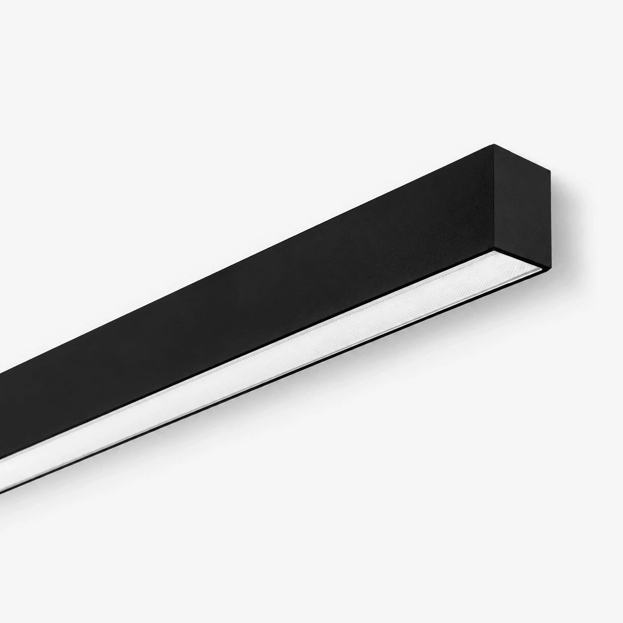 Black led batten on a white background