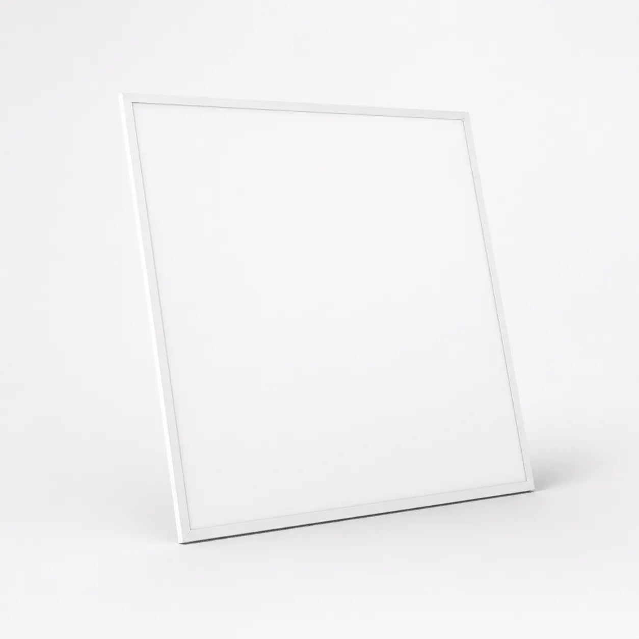 White rectangular led light panel on a white background
