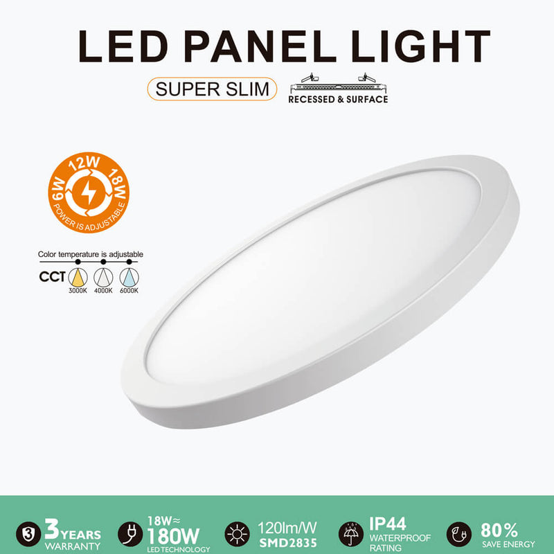 24W-18W-12W Circular LED Ceiling Light NEW MOSS 3CCT IP44