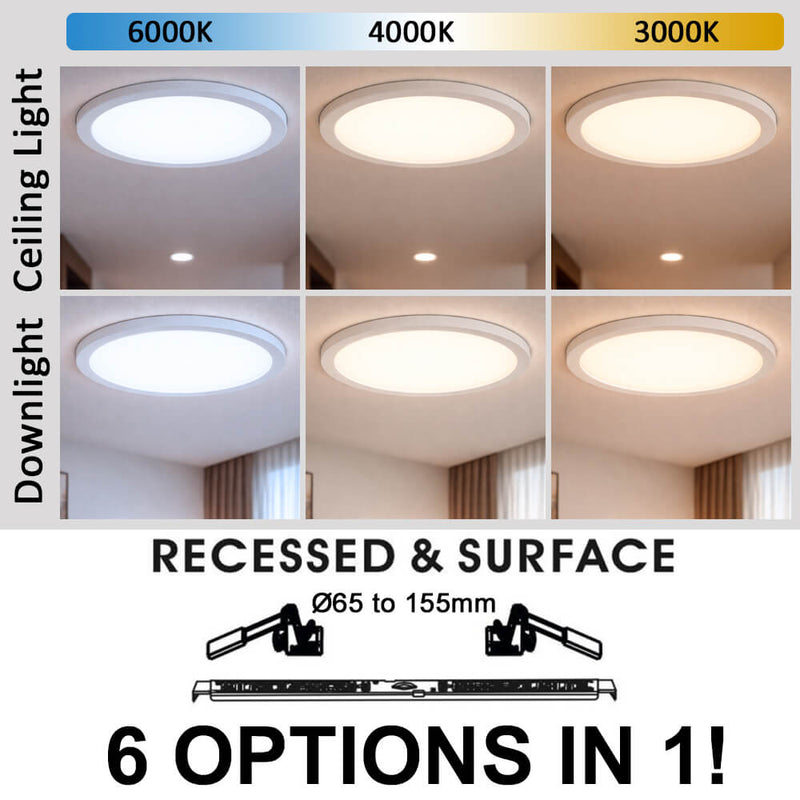 6W/9W/12W Selectable NEW MOSS SLIM LED 3CCT IP44