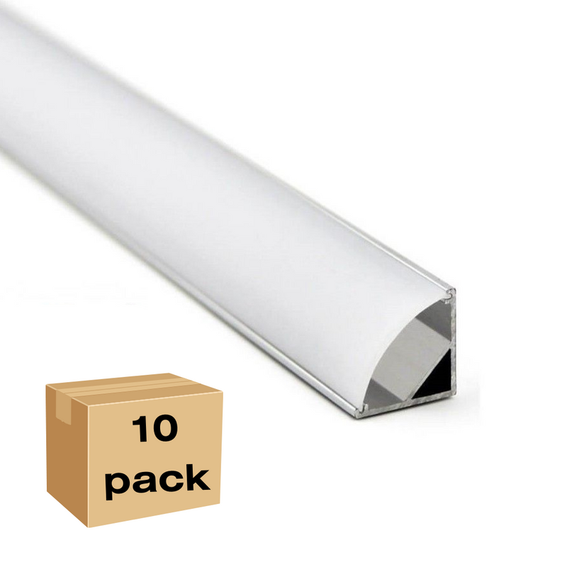 LED Aluminum Corner Profile 2m 10 Pack - LED Strip Accessories