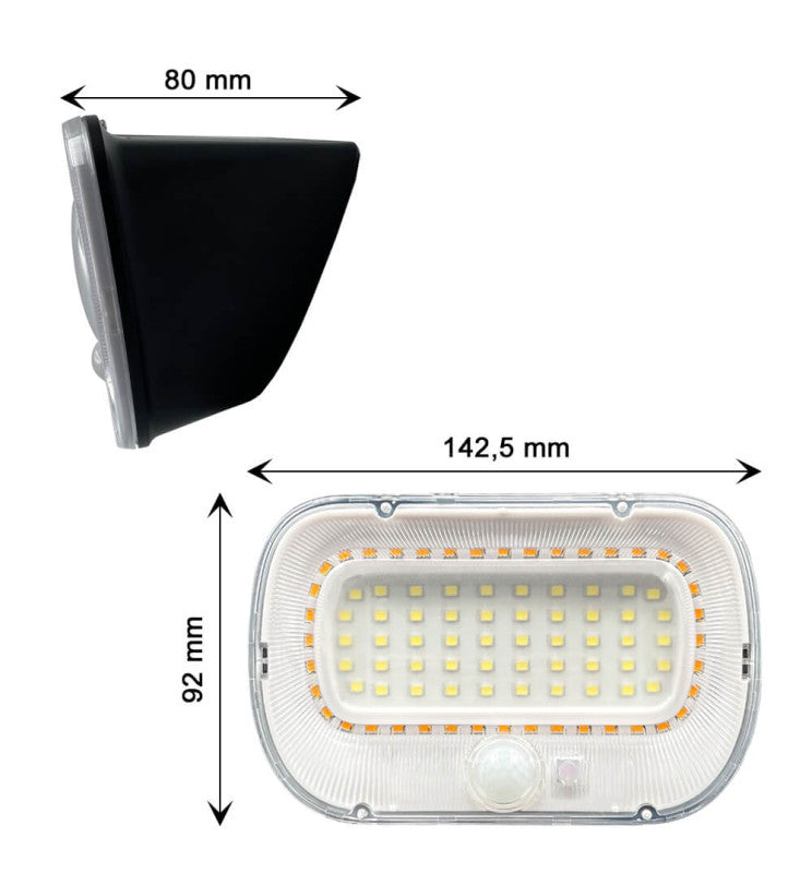 Solar RING LED Wall Light with PIR Presence Sensor 5700K - Solar LED light