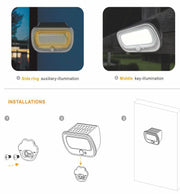 Solar RING LED Wall Light with PIR Presence Sensor 5700K - Solar LED light