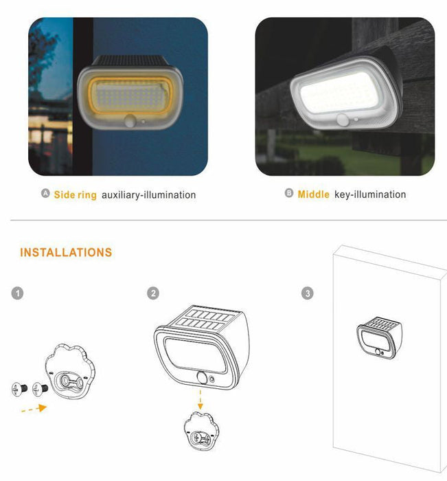 Solar Garden Wall Light RING 5700K - LED