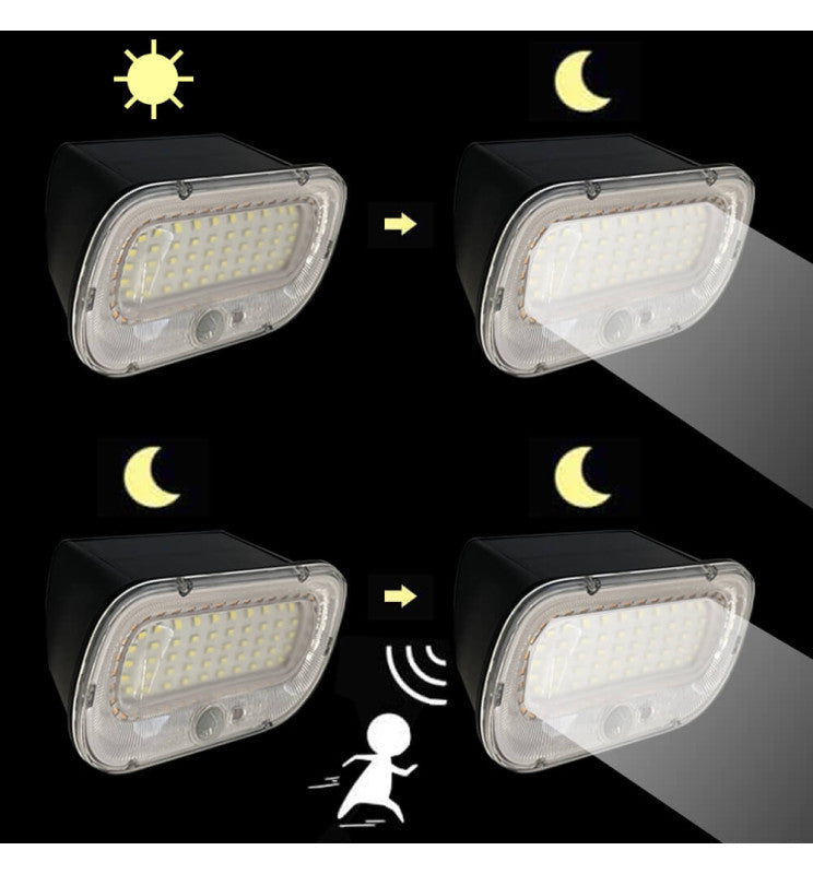 Solar RING LED Wall Light with PIR Presence Sensor 5700K - Solar LED light
