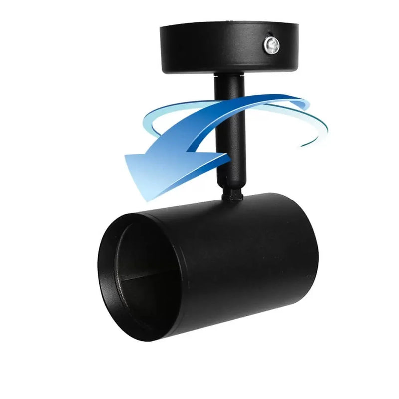 Round GU10 Single Ceiling Spotlight in Black - LED Spotlight