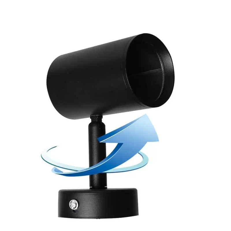 Round GU10 Single Ceiling Spotlight in Black - LED Spotlight