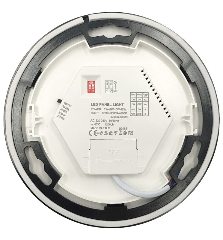 12W to 6W Adjustable Power BONN LED Downlight Black 5 CCT - LED ceiling lighting