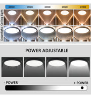 12W to 6W Adjustable Power BONN LED Downlight Black 5 CCT - LED ceiling lighting