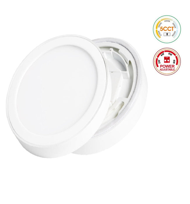 12W-6W Adjustable Power LED Downlight BONN White IP44 - 5CCT