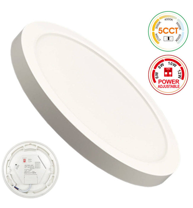 12W-6W Adjustable Power LED Downlight BONN White IP44 - 5CCT