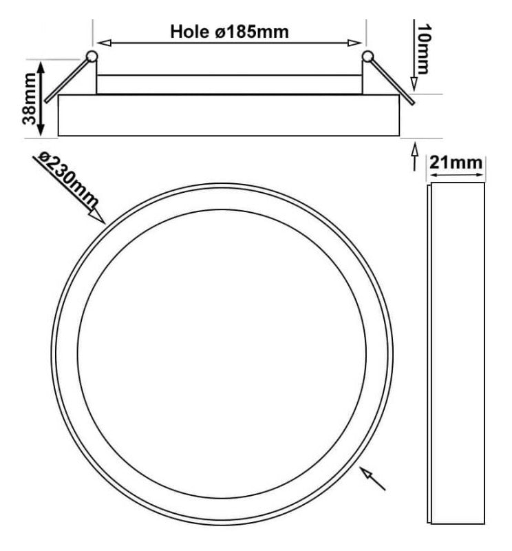 18W to 12W Adjustable Power BONN LED Downlight White 5 CCT - LED ceiling lighting