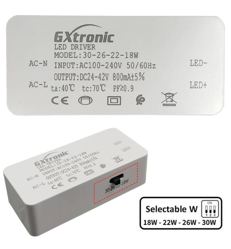 30W Circular LED Downlight GXtronic CRI+92 Cut-out Ø145mm 3CCT IP65