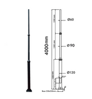 Column for public lighting - Aluminum - 4 meters - Lamp Post Mounts - Street Lights