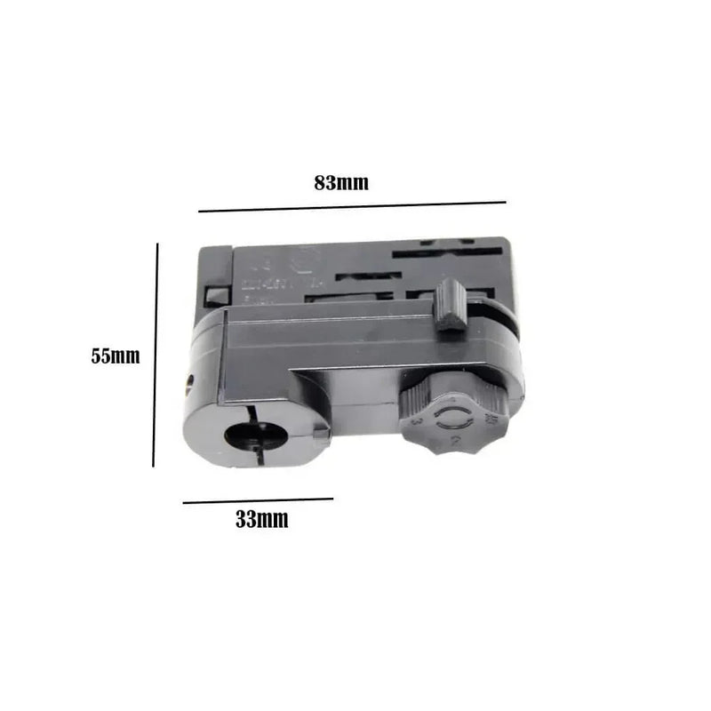 Connector for 3 Phase Rail Adapter Track Lights in Black - Track Lighting Accessories - Accessories
