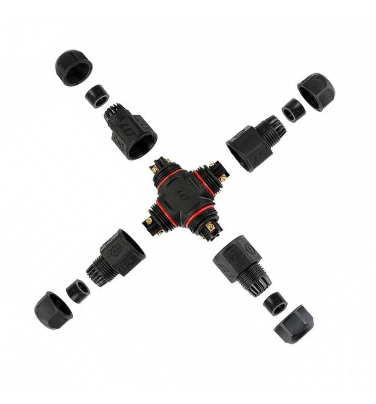 Cross Cable Connector - X - IP68 for professional installations - Electronics Component Connectors - Accessories