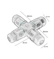 Cross Cable Connector - X - IP68 for professional installations - Electronics Component Connectors - Accessories