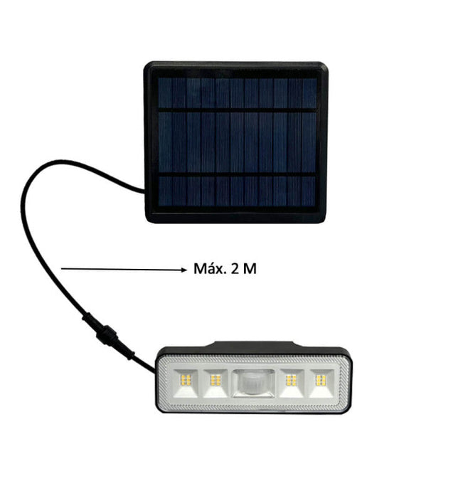 Solar LED Sconce with Detachable Panel - 1000 Lumens - PIR Motion Sensor - 4000K