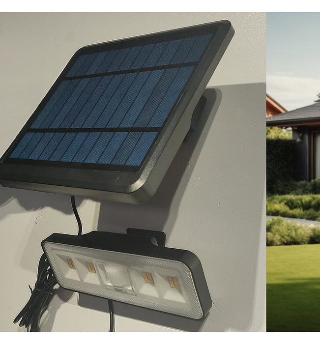 Solar LED Sconce with Detachable Panel - 1000 Lumens - PIR Motion Sensor - 4000K