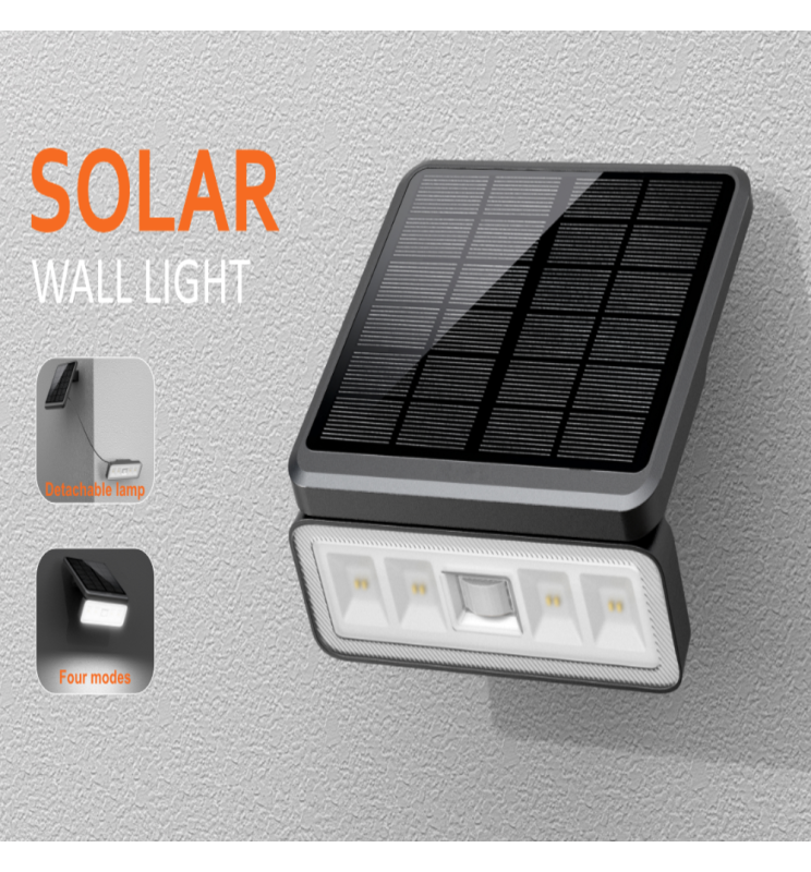 8W Solar LED Wall Light with PIR Motion Sensor 4000K - Solar LED light