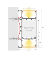 Dimmable OULU LED Wall Light in Black 0.44m 0.94m 1.44m 1.94m - Wall Light Fixtures - Linear Lights