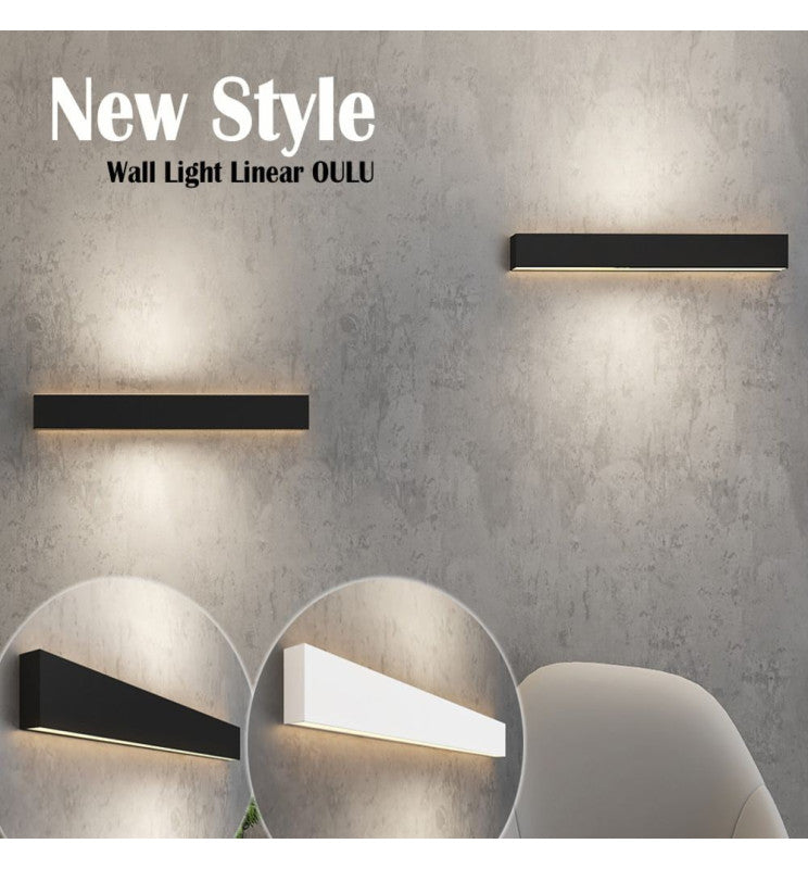 Dimmable OULU LED Wall Light in Black 0.44m 0.94m 1.44m 1.94m - Wall Light Fixtures - Linear Lights