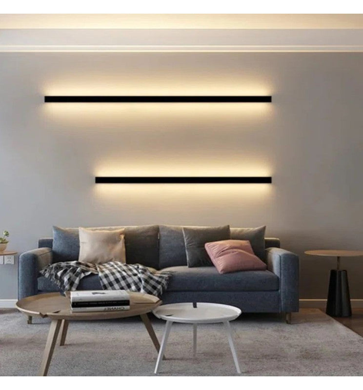 Dimmable OULU LED Wall Light in Black 0.44m 0.94m 1.44m 1.94m - Wall Light Fixtures - Linear Lights