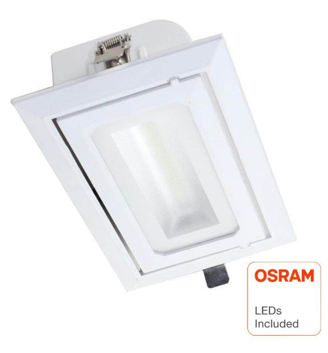 40W Square Recessed Adjustable LED Downlight OSRAM Chips CCT