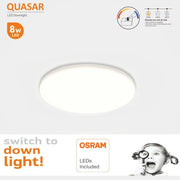 8W Frameless QUASAR LED Downlight with OSRAM Chip 3 CCT - LED Downlight