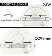 24W Round MOSS LED Ceiling Light BLACK with Adjustable Cut Out 3 CCT - LED ceiling lighting