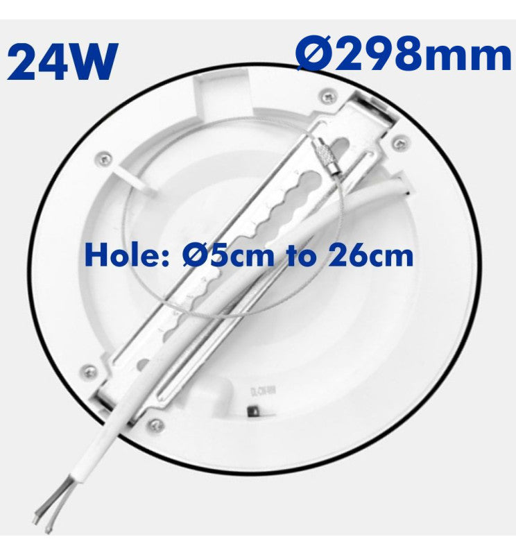 24W Round MOSS LED Ceiling Light BLACK with Adjustable Cut Out 3 CCT - LED ceiling lighting