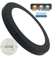 24W Round MOSS LED Ceiling Light BLACK with Adjustable Cut Out 3 CCT - LED ceiling lighting