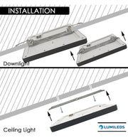 24W Square MOSS LED Ceiling Light in Black 3 CCT with Adjustable Cut-Out - LED ceiling lighting