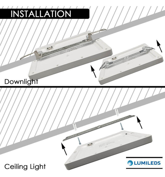 24W LED Ceiling Downlight Square White MOSS - Adjustable Cut Out - CCT