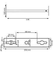 Extension Arm in Black 50cm to 100cm - Lighting Accessories - Accessories