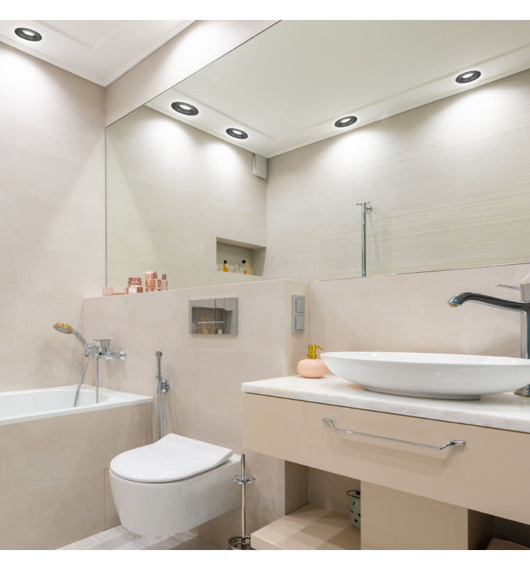 Recessed Round Downlight Ring in Black for GU10 MR16 LED Bulb - Housing