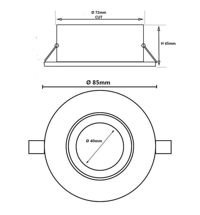 Waterproof Circular Ring with CURVED EFFECT for GU10-MR16 Black