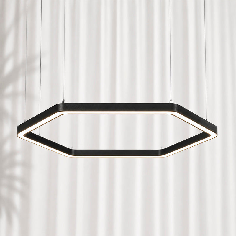 324W VERSA BLACK Hexagonal LED Pendant Light 3CCT